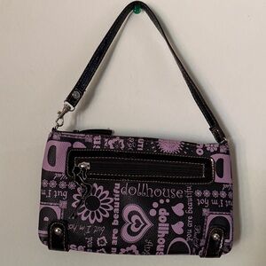 Dollhouse Black and Purple Shoulder Bag